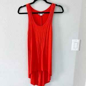 Kenzie High Low Orange Soft Drapey Tank Top